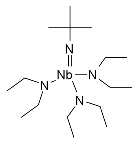 Tert-butylimido tris(diethylamido) niobium (TBTDEN)